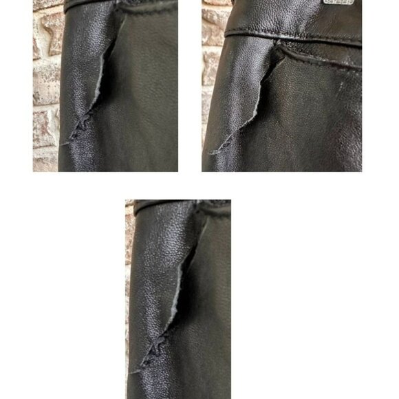 VTG Express World Black Leather Pants Size 11/12 High Rise Straight Leg … - Picture 12 of 12